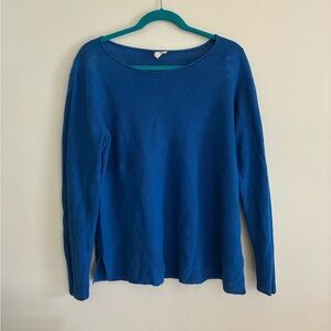 Eileen Fisher Blue Organic Linen Women's Pullover Shirt